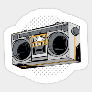 Vintage Music 80s 90s Radio Boombox Sticker